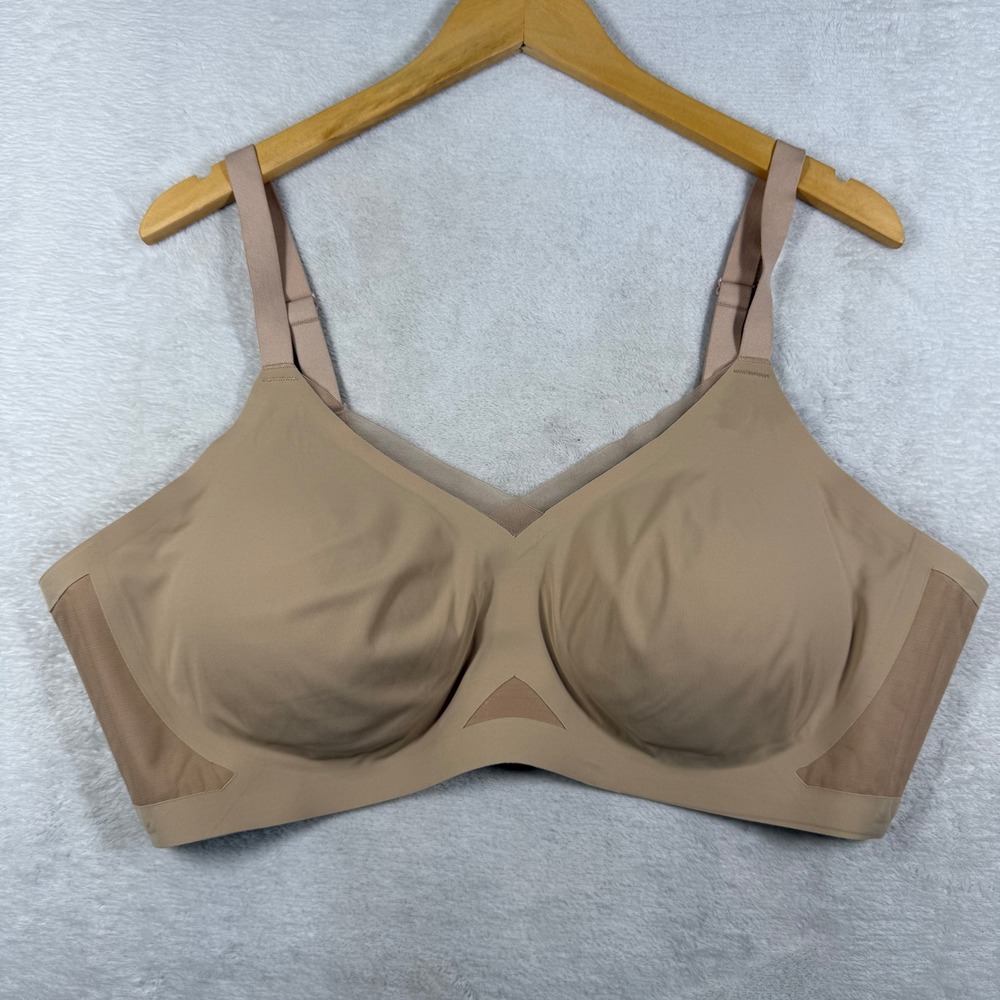 Honeylove Crossover Bra Sand Tan Wire-Free Supportive Plus Size 3X